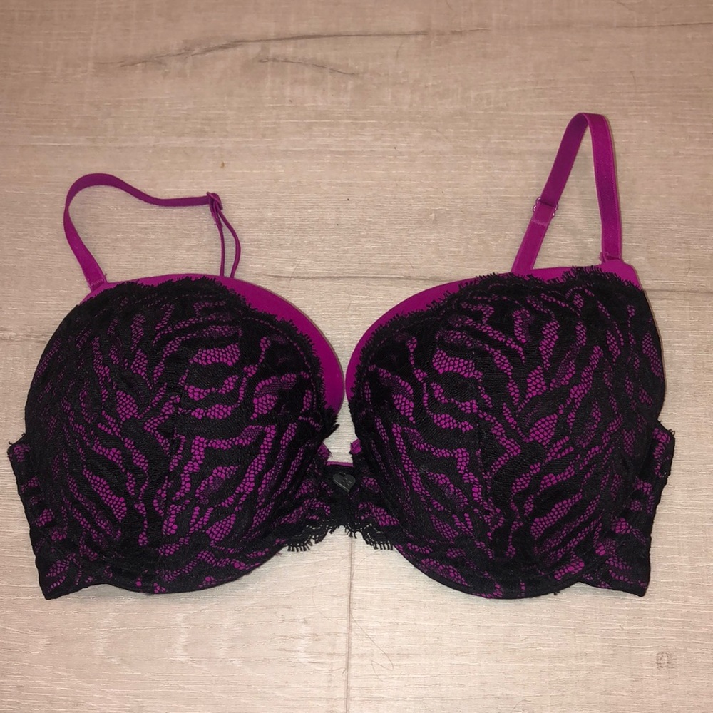 Blackheart Pink and Black bra 34DD